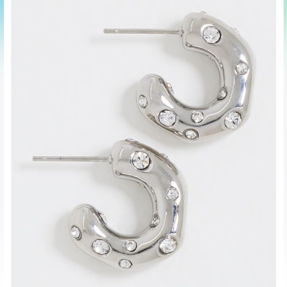 Anthropologie Silver plated Pearl Hopper earrings